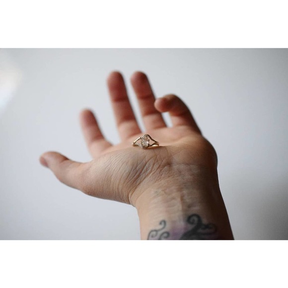 Engagement Ring, Art Deco Ring Raw Stone Rings, Gift for her - Picture 7 of 9